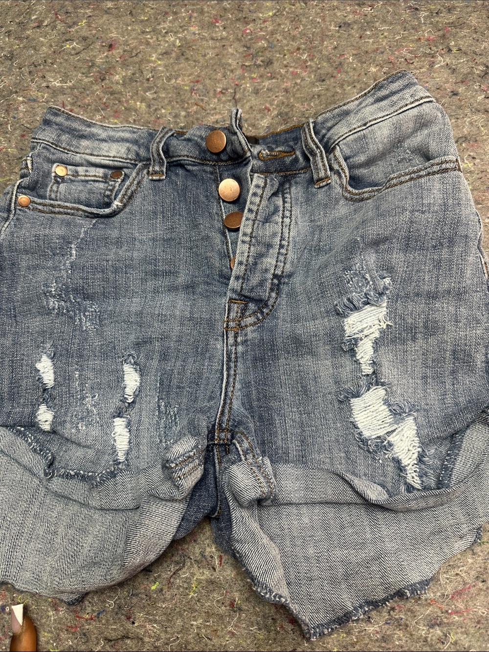 Fashion Nova Distressed Denim Shorts - Blue